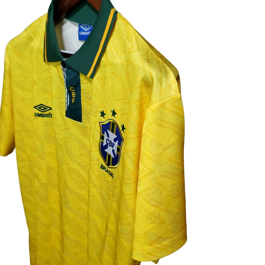 Camisola Brasil Principal 1993 – Retro – Amarelo - Versão Adepto