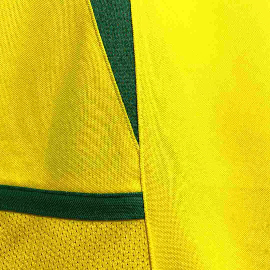 Camisola Brasil Principal 2002 – Retro – Amarelo - Versão Adepto