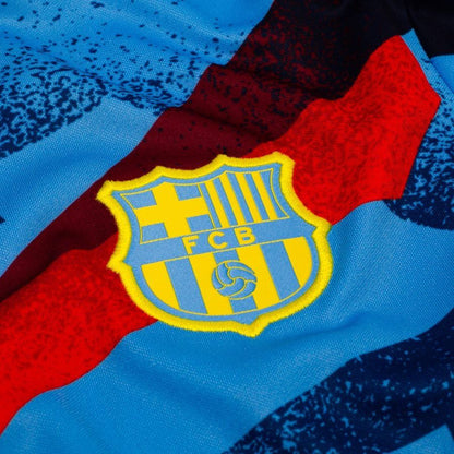 T-Shirt Treino Barcelona Dri-FIT Academy Pro Pré-Jogo Quarta – Azul/Amarelo - Versão Adepto