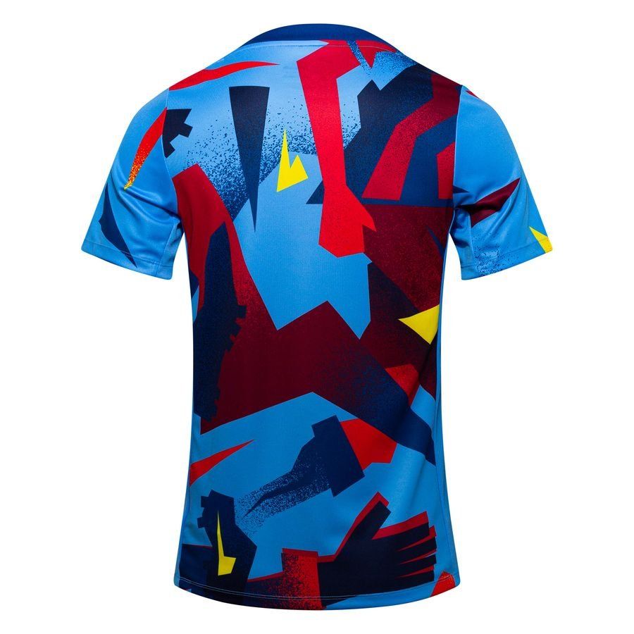 T-Shirt Treino Barcelona Dri-FIT Academy Pro Pré-Jogo Quarta – Azul/Amarelo - Versão Adepto