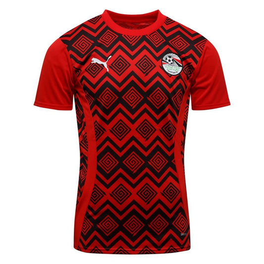 Camisola Treino Pré-Jogo Egito Taça das Nações Africanas 2025 – Vermelho/Preto - Versão Adepto