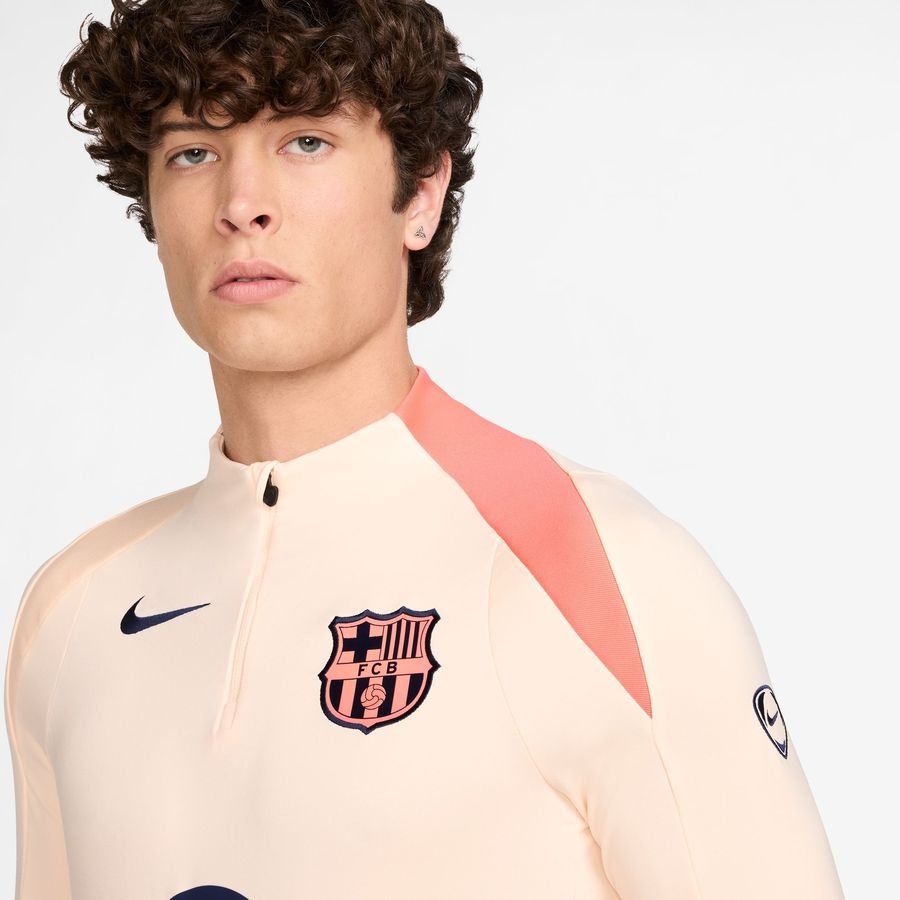 Camisola Treino Barcelona Dri-FIT Strike Drill Terceira – Vermelho/Azul Marinho/Mango