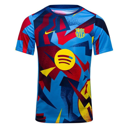 T-Shirt Treino Barcelona Dri-FIT Academy Pro Pré-Jogo Quarta – Azul/Amarelo - Versão Adepto