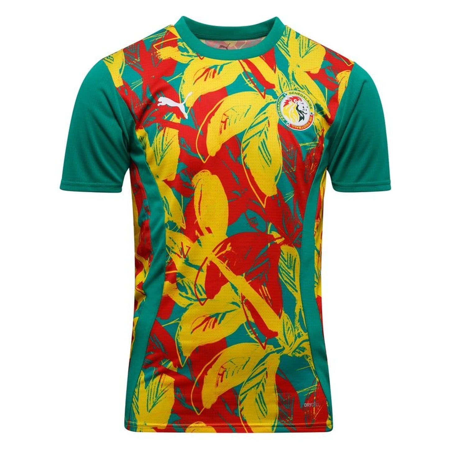 Camisola Treino Pré-Jogo Senegal Taça das Nações Africanas 2025 – Verde/Amarelo/Verde - Versão Adepto