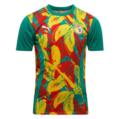 Camisola Treino Pré-Jogo Senegal Taça das Nações Africanas 2025 – Verde/Amarelo/Verde - Versão Adepto